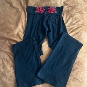 Y2K Vintage Hard Tail Embroidered Flare Pants